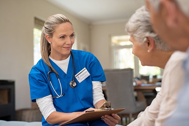 Healthcare provider supporting a patient